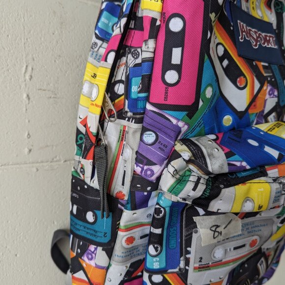Classic Jansport Superbreak Backpack Mixtapes Cassette Tapes All Over Print - Picture 3 of 8